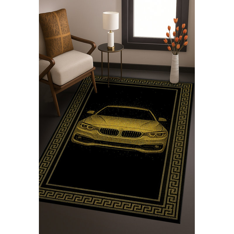 Alycia Cotton Washable Abstract Indoor / Outdoor Rug, 3'11" x 5'11"
