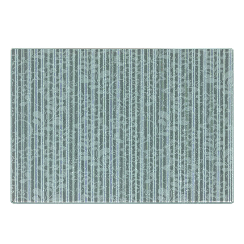 Planche à découper en verre trempé gris et blanc Ambesonne d'inspiration florale gris