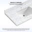 Zevio l 37 po x P 22 po comptoir en marbre naturel de Carrare blanc avec lavabo simple rectangulaire blanc