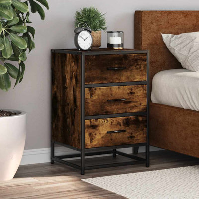 40cm W Metal Bedside Table