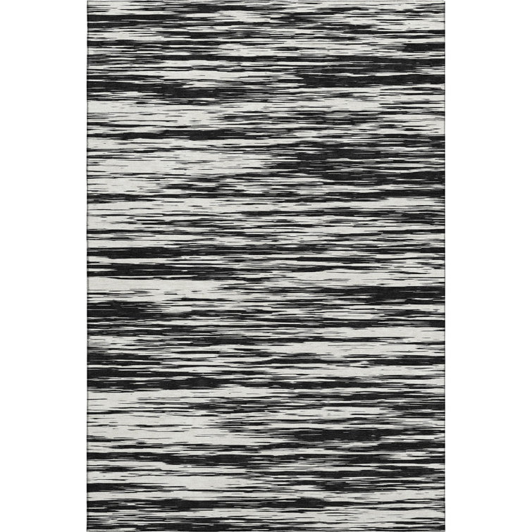 Premium Machine Washable Prisco Black Rug