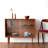Mid-Century Solid Cherry Glass Sliding Sideboard