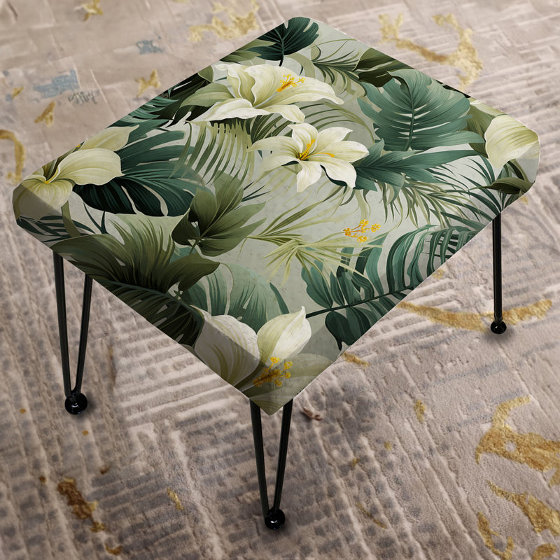 Motif tropical discret - Repose-pieds rectangulaire tropical