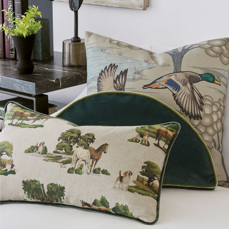 Housse et insert pour coussin décoratif équestre Colburn Country