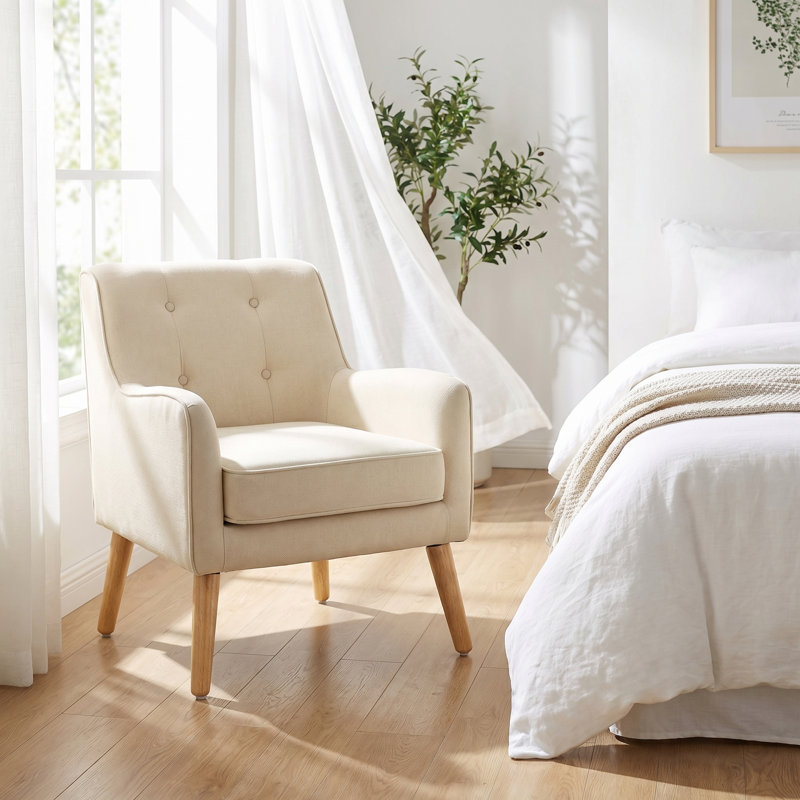 Fauteuil d'appoint Mid-Century, Beige