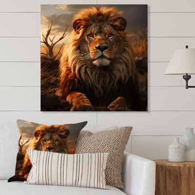Golden Lion royal, portrait africain III - décoration murale animal lion