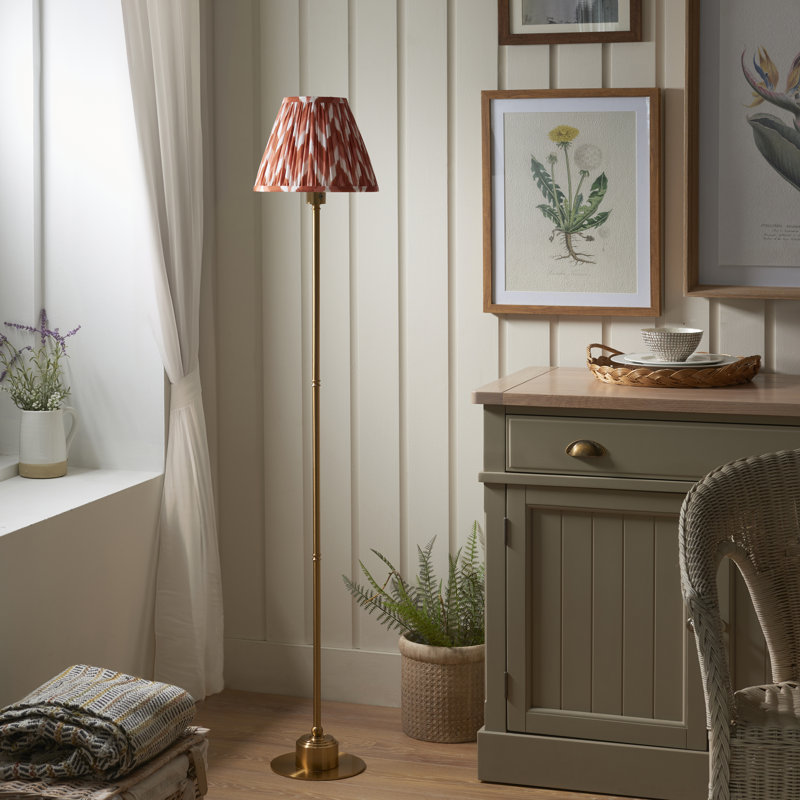 140cm Brushed LED Traditional Floor Lamp, Orange