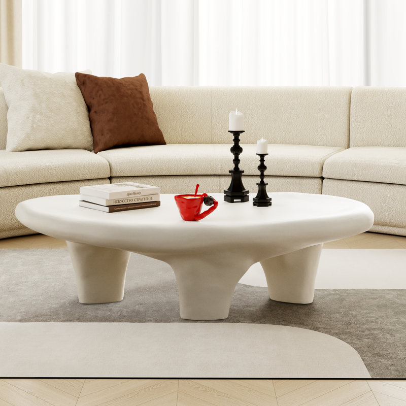 Deira 120cm Cloud-Shaped Fibreglass Coffee Table, White