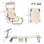 Ensemble de 2 chaises longues pour l'extérieur avec motif pliable et poche latérale, 74,75 po