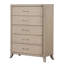 Commode de style transitionnel avec tiroirs à queue d'aronde anglaise, poignées en acrylique et glissières à roulement à billes pour un fonctionnement en douceur