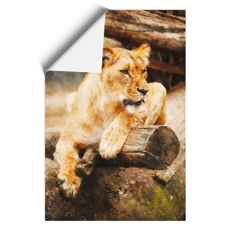 Lioness Painting - Frameless Print, 30cm H x 21cm W x 0.1cm D