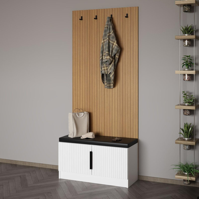 Nichlas Hall Tree 90cm Wide, White