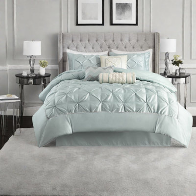 Elegant Seafoam Bedding Sets, Polyester Comforter For Modern Home