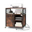 17 Storeys File Cabinet On Wheels With Charging Station & Cable Management Hole Shelves-390527248
