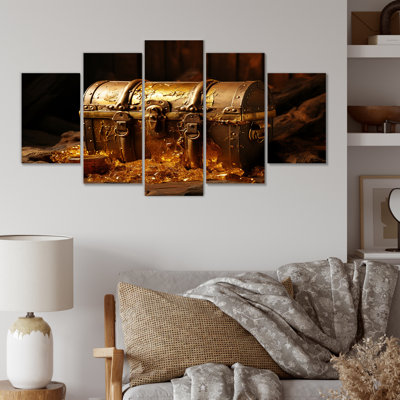 Pirates Gold Treasure I - Pirate, art mural multi-panneaux pour le salon