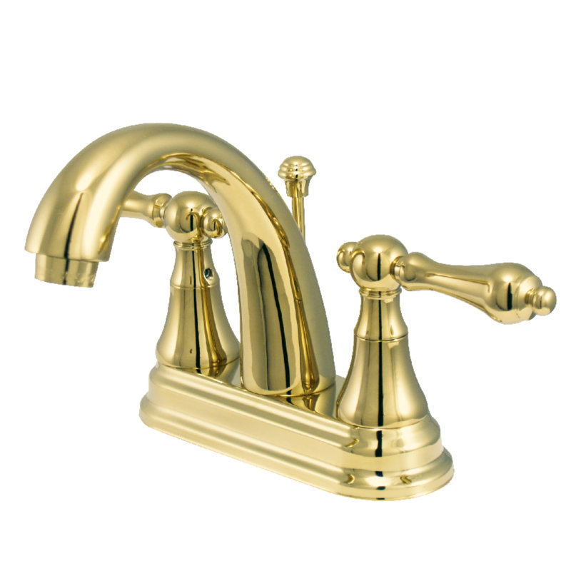 Elizabeth Centerset Bathroom Faucet with Drain Assembly, Polished Brass