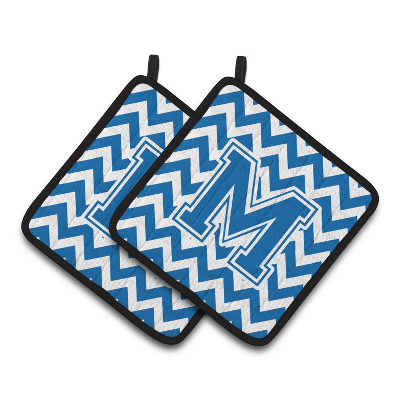 Poignée à chevrons, M, Bleu / blanc