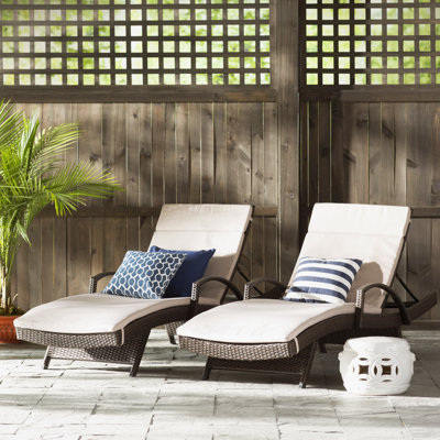 Ensemble de chaises longues inclinables 79,5 "avec coussins Billur