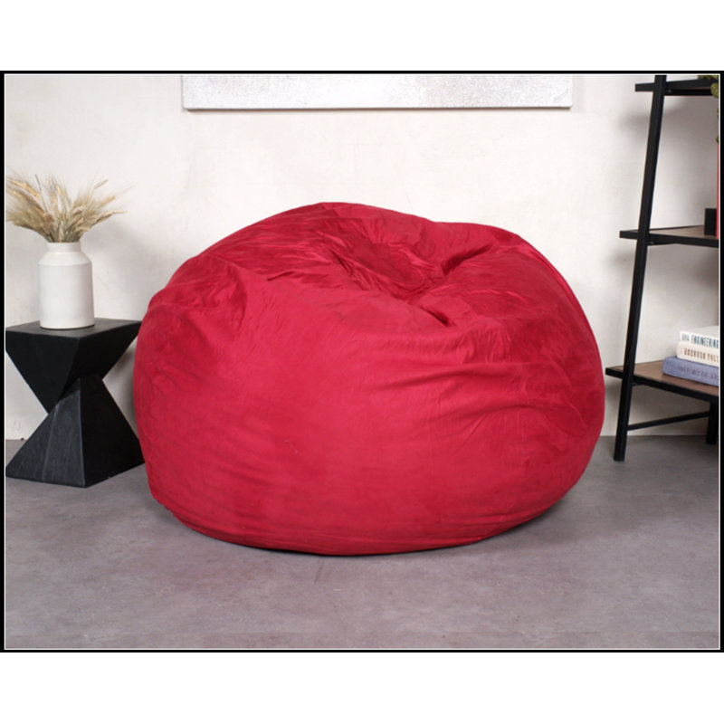 5-Foot High-Density Shredded Foam Bean Bag Chair For Kids And Adults, With Removable Microsuede Cover, Ideal For Reading And Lounging