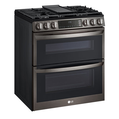 LG 6.9 cu. ft. Smart Gas Double Oven Slide-in Range with InstaView®, ProBake® Convection, Air Fry, and Air Sous Vide