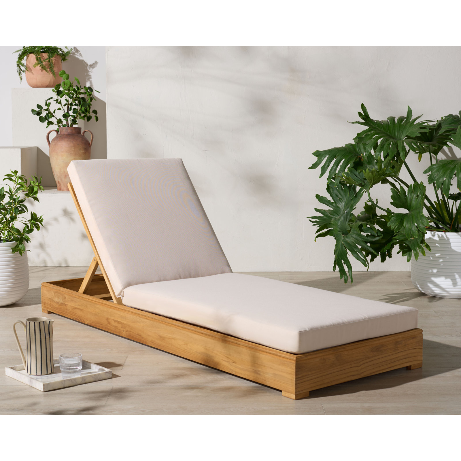 Melrose 23" Teak Patio Chaise Lounge