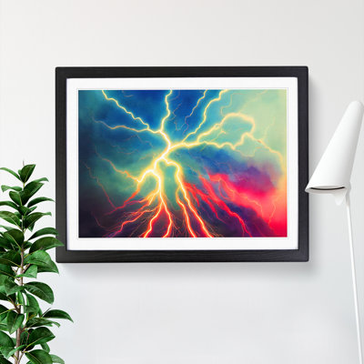XH1022-2977X Effervescent Lightning Bolt - Single Picture Frame Print