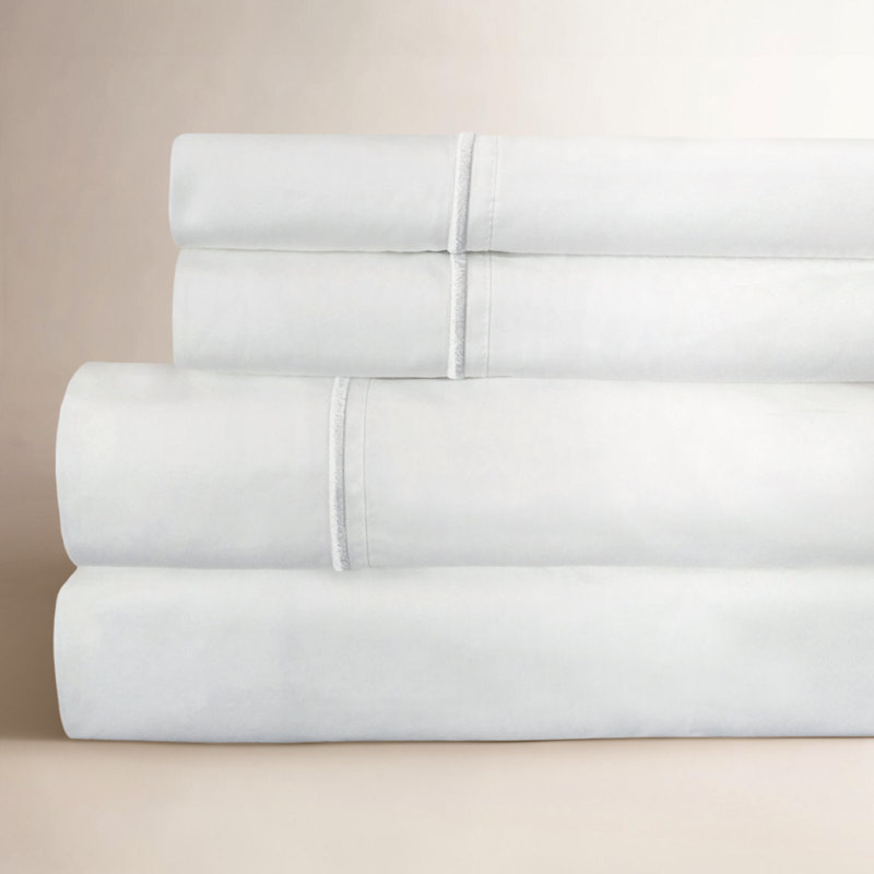Benin Sheet Set, King Sheet Set + Fitted Sheet + 2 Pillowcases, White