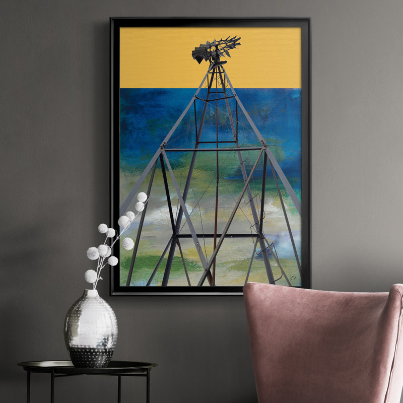 «Windmill Abstract», impression sur toile encadrée, H 24,5 po x l 18,5 po x P 1 po, Noir