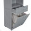 Rangement de salle de bain, grande armoire de salle de bain avec panier à linge, grand panier à linge inclinable et armoire de rangement supérieure-352579940