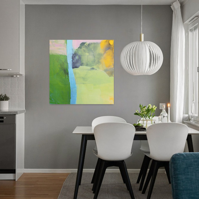 Lune brume, art contemporain abstrait, H 32 po x l 32 po