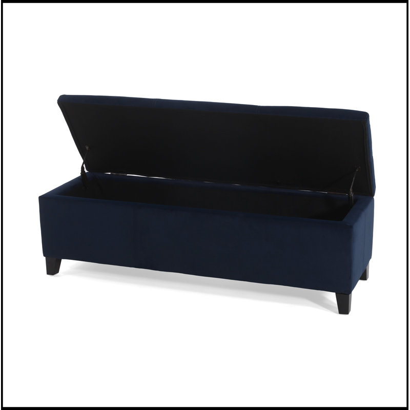 Banc rembourré avec rangement rabattable, Bleu très foncé