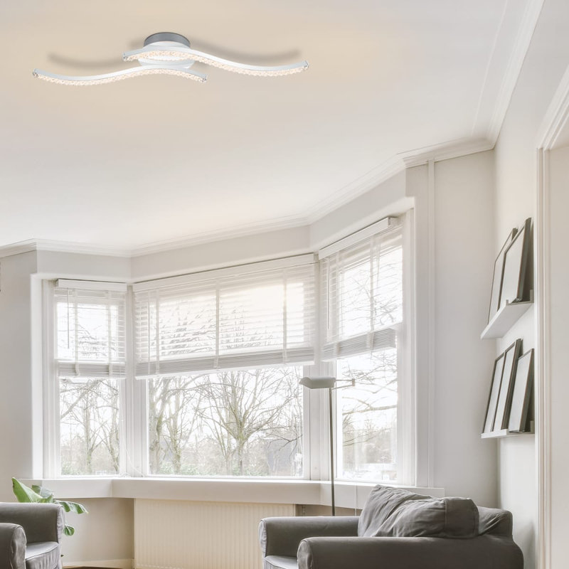 Kenworth 2 Light Built-in, Integrated LED, Modern, Wavy Beaded Ceiling Light - 54x12x8.5cm, non-dimmable, 3,000K Neutral white