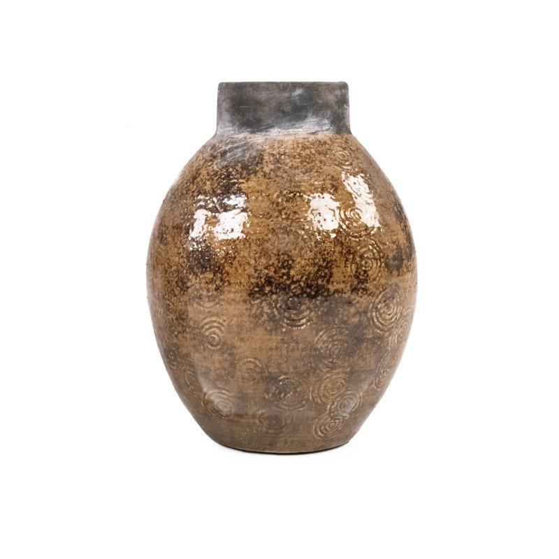 Anisca Stoneware Table Vase, 10.5" H x 7" W x 7" D