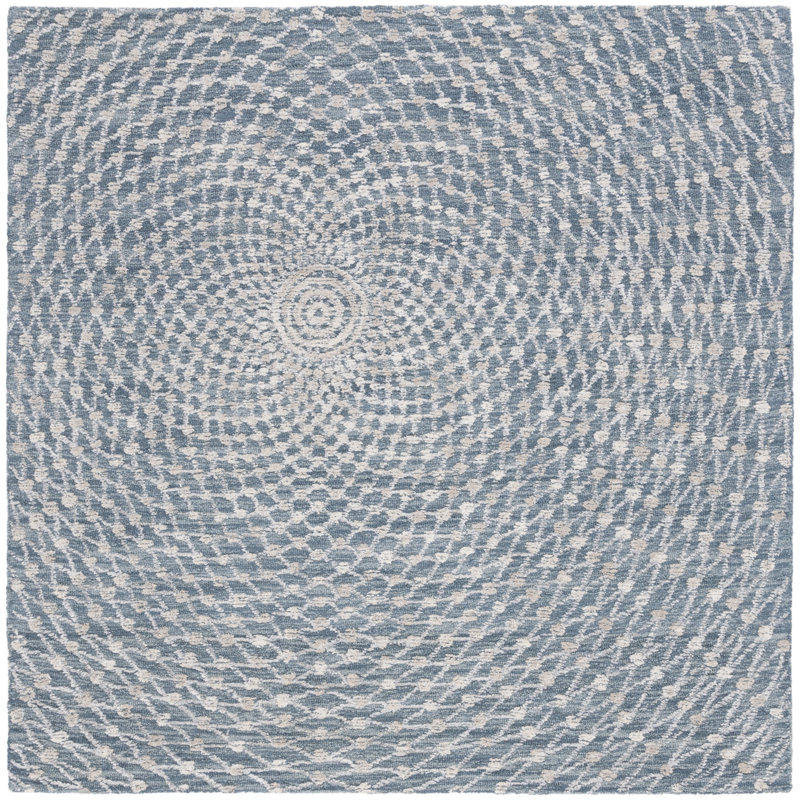 Metro Hand Tufted Wool/Cotton Abstract Rug in Beige/Gray, Square 6'