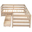 Lit simple en forme de L naturel - Fabrication en option pour dormir confortablement