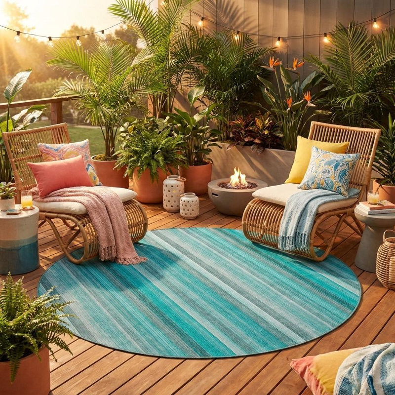Tapis d'intérieur rond 8 po