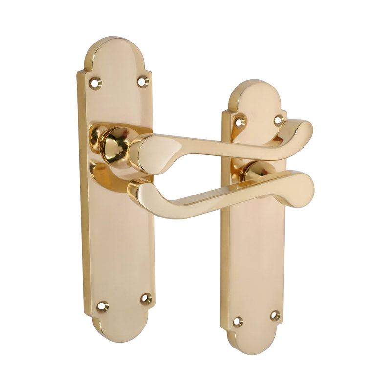 Oakley Lever on Backplate Latch Polished Brass, Polished Brass