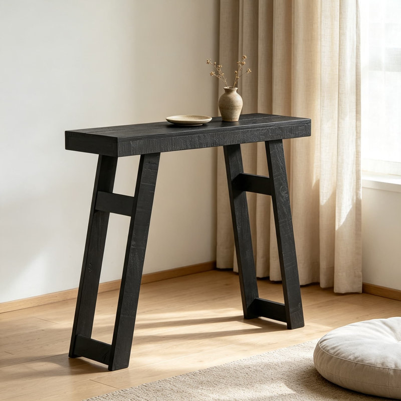 Console en bois massif pour le vestibule, le couloir et le salon, canapé-lit étroit de style campagnard moderne avec structure en bois de pin robuste, table d'appoint facile à assembler