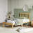 12'' Solid Wood Bamboo Platform Bed Frame with Wavy Headboard, Metal Slats, No Box Spring Needed-126376342-108620989