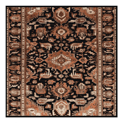 Tapis brun lavable à la machine