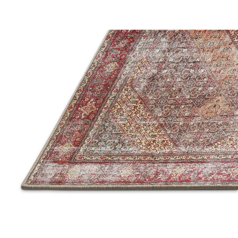 Tapis à motif oriental rouge / brun, Rectangle 2 pi x 4 pi