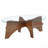 Oval Tempered Glass Coffee Table - 41.3"x23.6" Multi-Functional Design.Oval Tabletop.Walnut Wood Color Diagonal fan-shaped tray design Table Leg.Suitable for dining rooms, living rooms, offices.