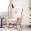 Chaise berçante moderne à dossier haut avec accoudoirs confortables en peluche