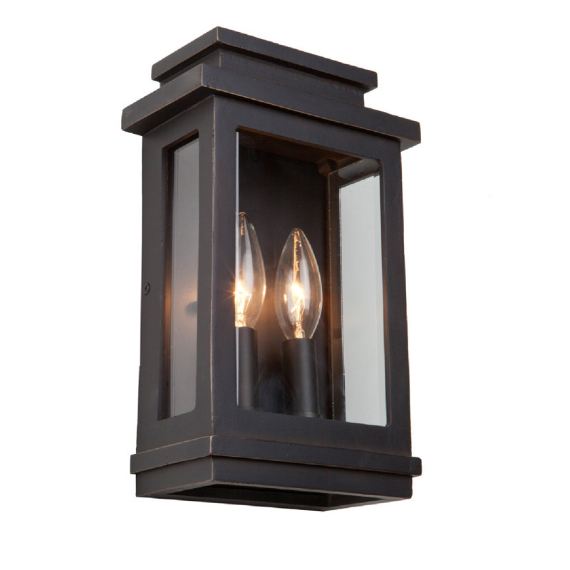 Lanterne murale d'extérieur à 2 ampoules H 10,75 po Fremont, Bronze huilé