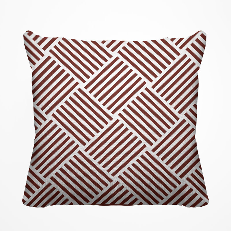 Langley Geometric Outdoor Reversible Throw Pillow, 19H" x 19W", Teracotta