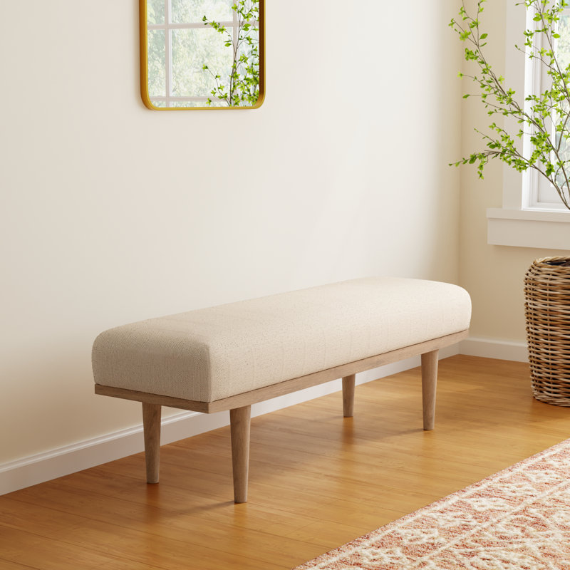 Thorin Upholstered Bench, Beige, Brown