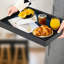 Table de plateau en bambou avec pieds pliants, plateau déjeuner pour manger, service de cuisine, nourriture, canapé, collation ou travail, dîner de bureau pour ordinateur portable (1, noir)