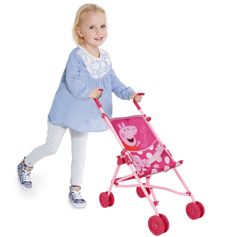 Peppa Pig: ensemble de jeu de poupée 21 pièces - pois rose et blanc - chaise haute, poussette, aire de jeu, siège d'auto, sac à main et accessoires pour poupée, jouet pour enfants, 3 ans et plus