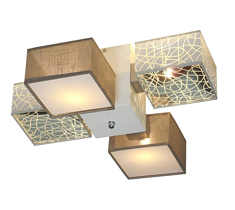 Miranda Semi Flush Mount, Light Brown, Silver/Cappuccino