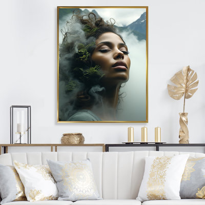 " Double Exposure Woman And Mountain Echoes III "